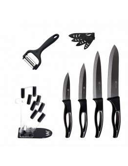 XYJ Exquisite 6 Pieces Set Kitchen Knife Holder Multifunctional Peeler Hollow Handle Ceramic Knives